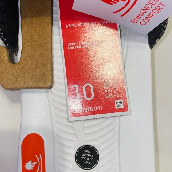 NWT- Nike Women Victori One Slide Print Sz 10 Desert Sand/Black/White - Picture 3 of 8